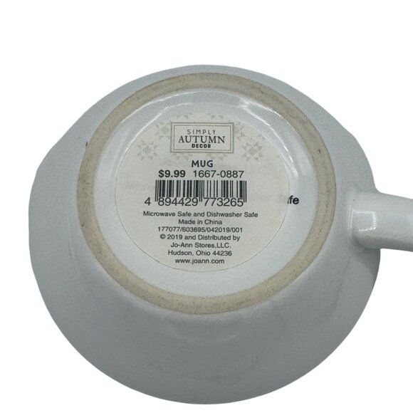 Simply Autumn Happiness is Coffee on a Fall Day  Gray & White Coffee Mug - Picture 4 of 4